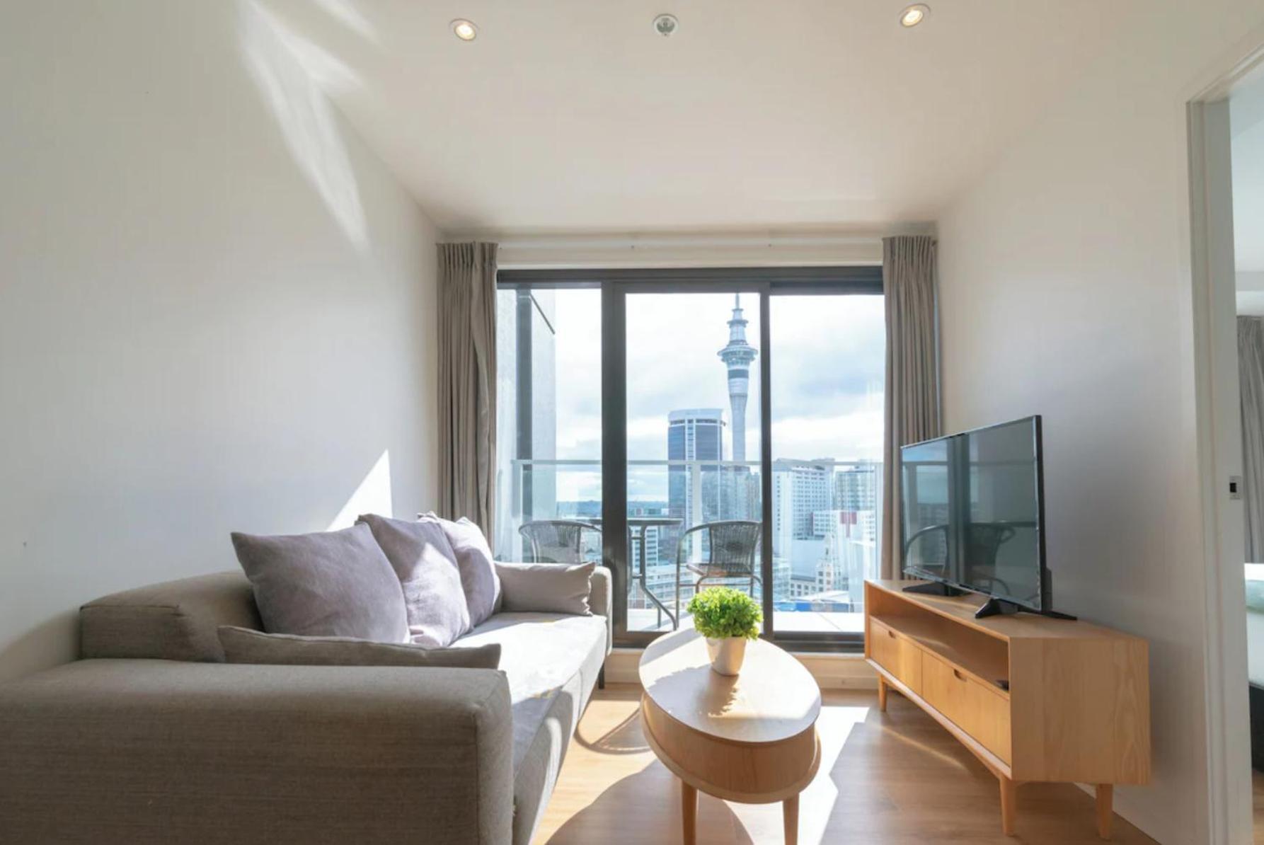 Skytower And City View 2 Bedroom Apartment On High Floor Auckland Buitenkant foto